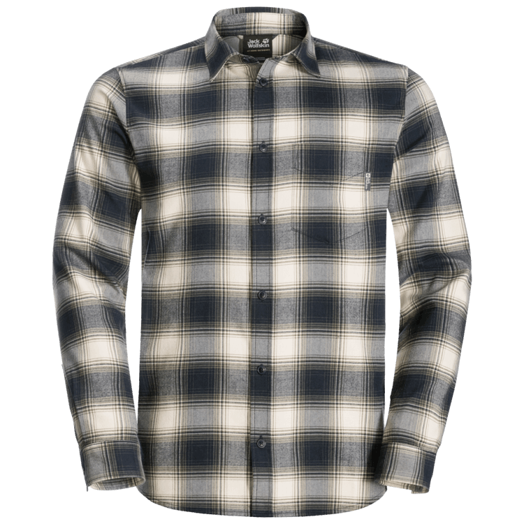 Collection Night Blue Checks Men's Wanderweg Shirt Brand Jack Wolfskin