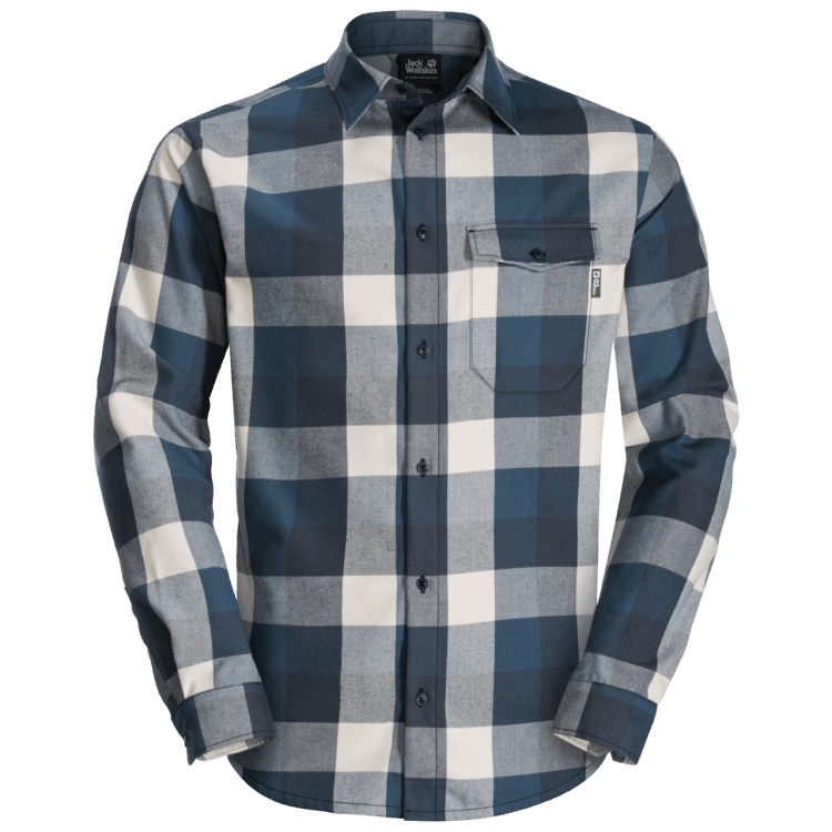 Men's Felsenweg Shirt Brand Jack Wolfskin Thunder Blue Checks Collections