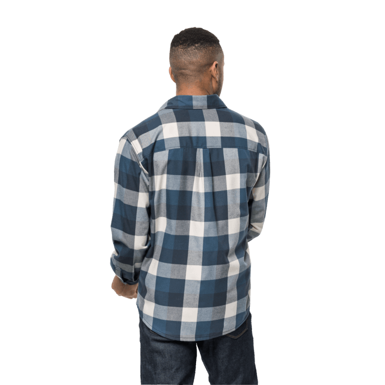 Men's Felsenweg Shirt Brand Jack Wolfskin Thunder Blue Checks Collections