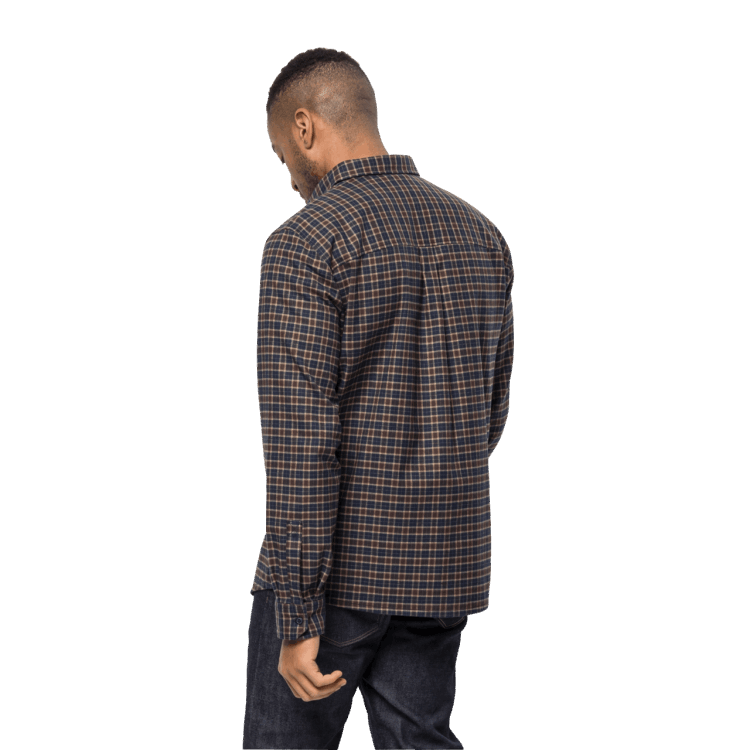 Men's Bergweg Shirt Brands Brand Jack Wolfskin Dark Oak Checks