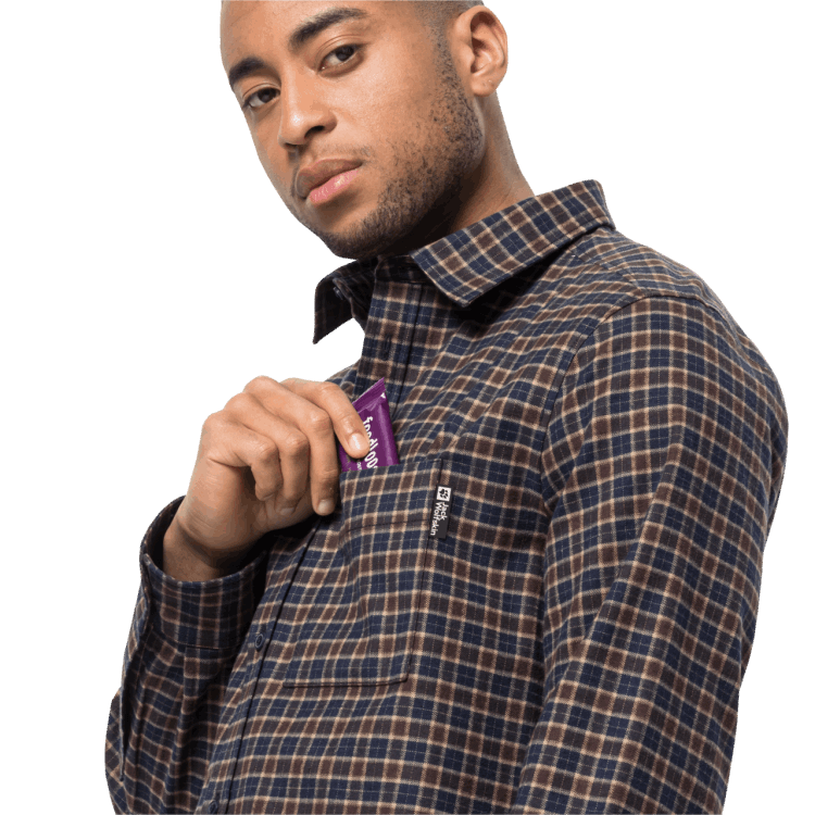 Men's Bergweg Shirt Brands Brand Jack Wolfskin Dark Oak Checks