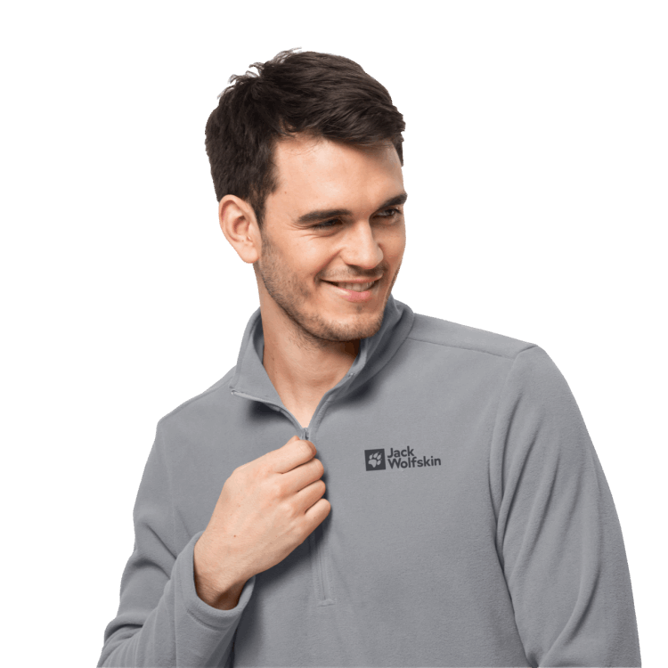 Slate Grey Brand Jack Wolfskin Men's Taunus Half-Zip Origins