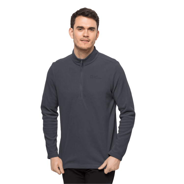 Best Men's Taunus Half-Zip Brand Jack Wolfskin Ebony