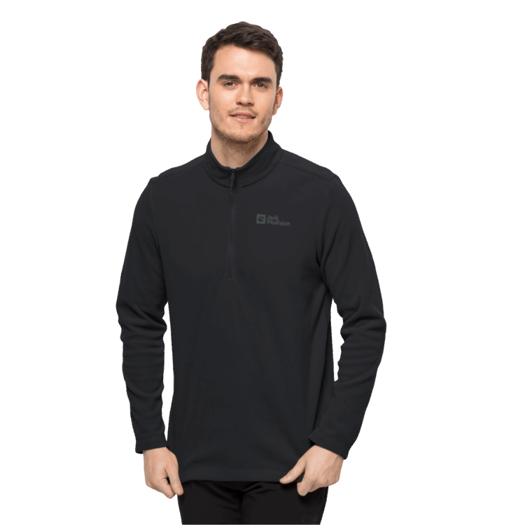 New Men's Taunus Half-Zip Black Brand Jack Wolfskin