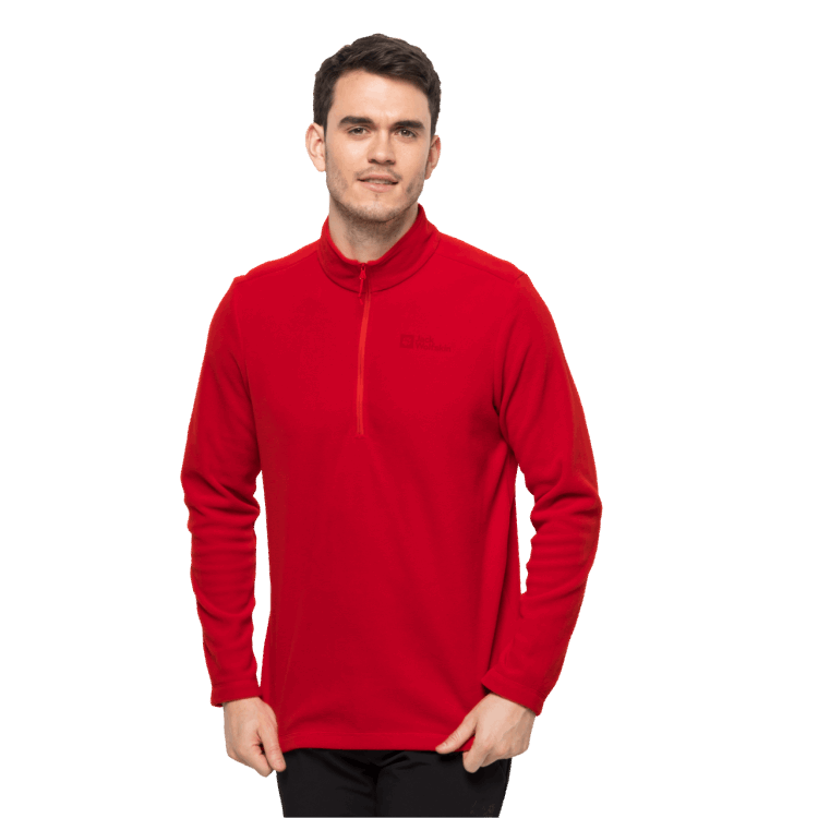 Fashion Brand Jack Wolfskin Adrenaline Red Men's Taunus Half-Zip