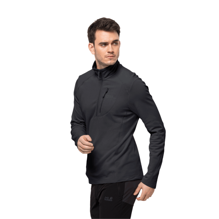 Brand Jack Wolfskin Black Men's Kolbenberg Half-Zip Fashion