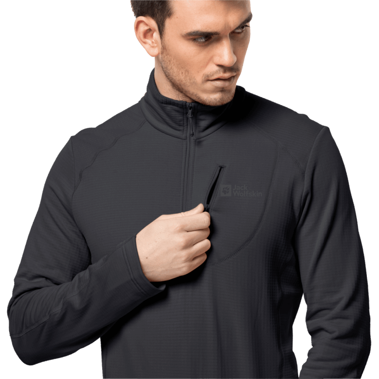 Brand Jack Wolfskin Black Men's Kolbenberg Half-Zip Fashion