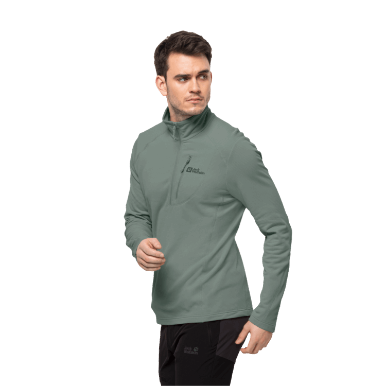 Brand Jack Wolfskin Collection Men's Kolbenberg Half-Zip Hedge Green
