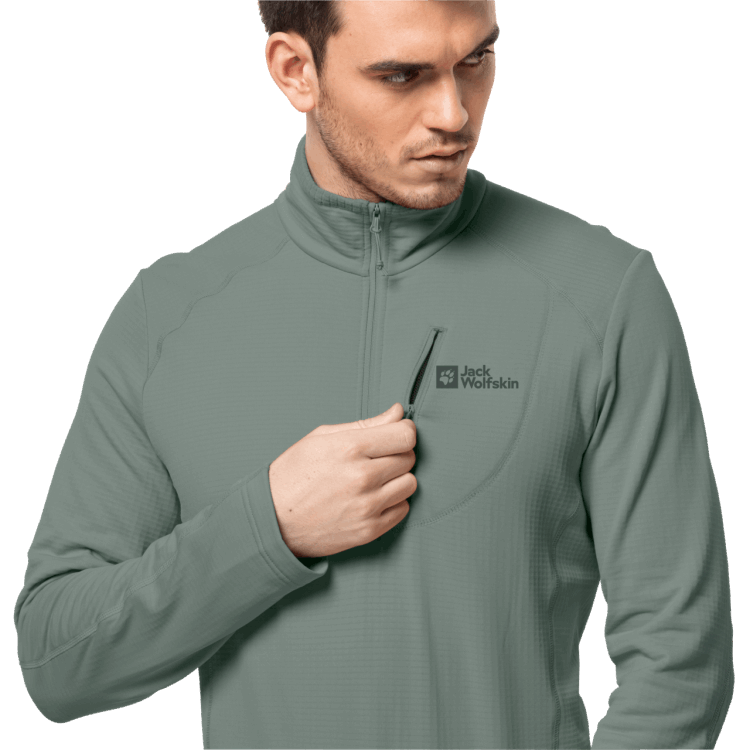 Brand Jack Wolfskin Collection Men's Kolbenberg Half-Zip Hedge Green