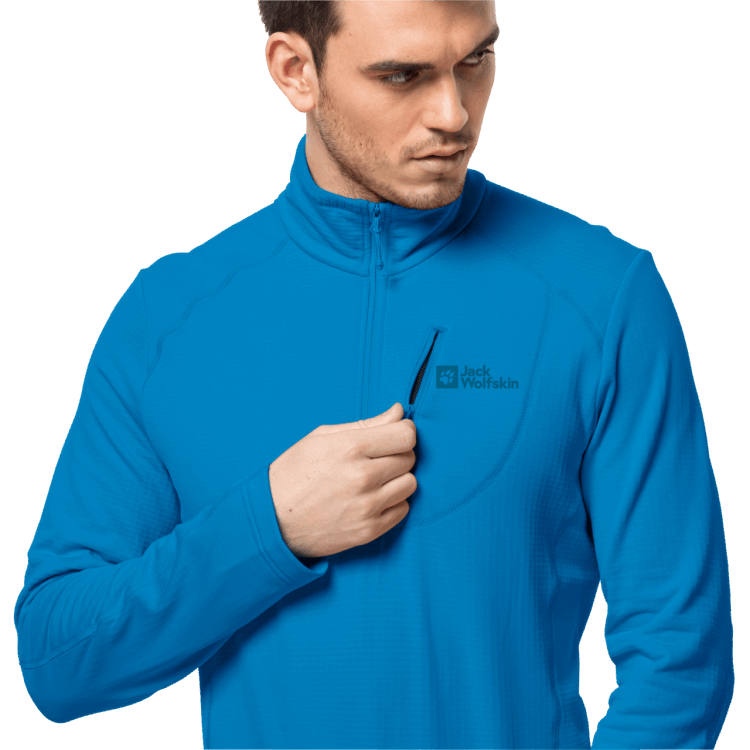 Brand Jack Wolfskin Men's Kolbenberg Half-Zip Origins Blue Pacific