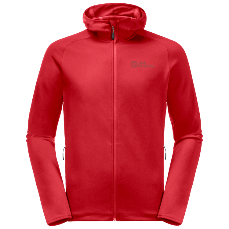 Adrenaline Red Men's Baiselberg Hooded Full-Zip Brand Jack Wolfskin Best