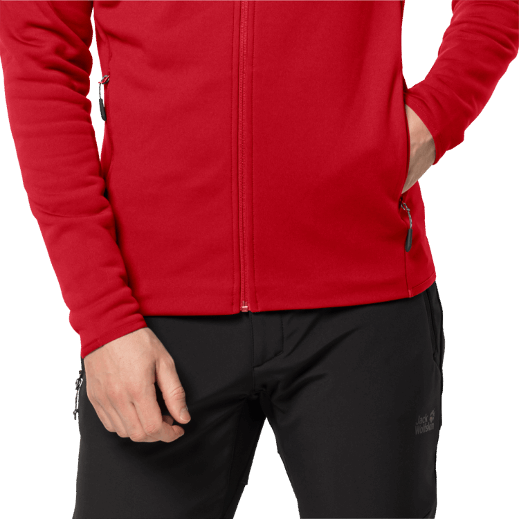 Adrenaline Red Men's Baiselberg Hooded Full-Zip Brand Jack Wolfskin Best