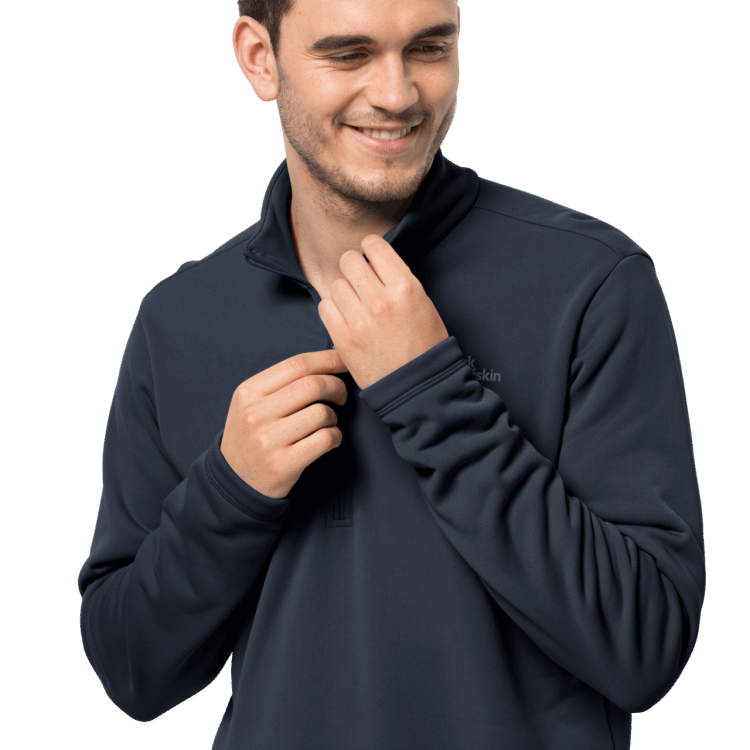 Fashion Men's Baiselberg Half-Zip Brand Jack Wolfskin Night Blue
