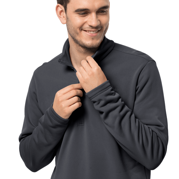 Origin Brand Jack Wolfskin Men's Baiselberg Half-Zip Ebony