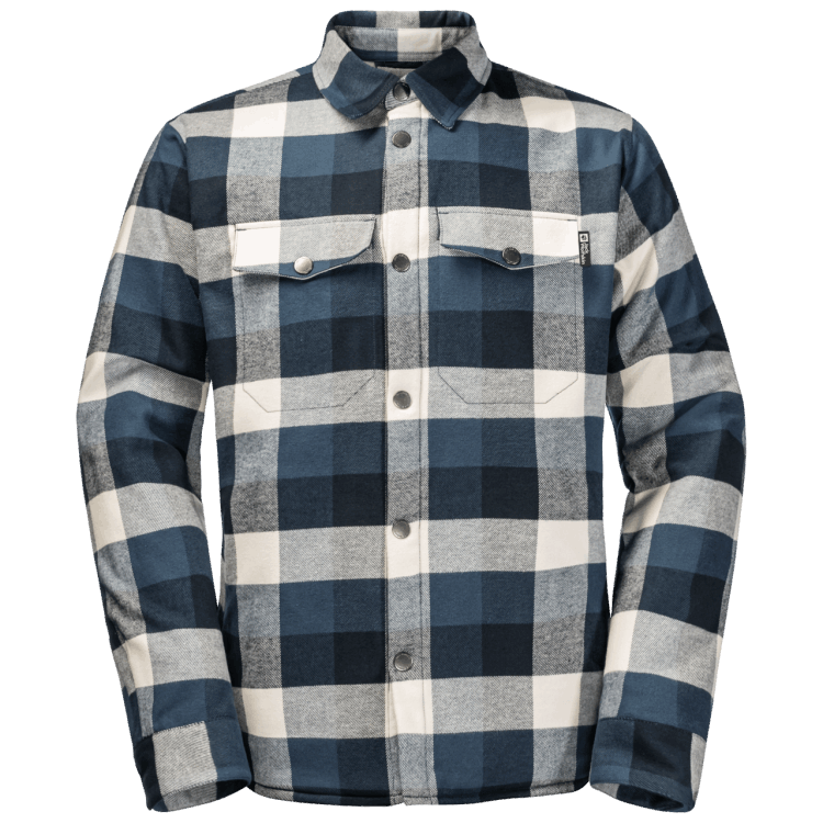 Origins Thunder Blue Checks Brand Jack Wolfskin Men's Felsenweg Insulated Shirt