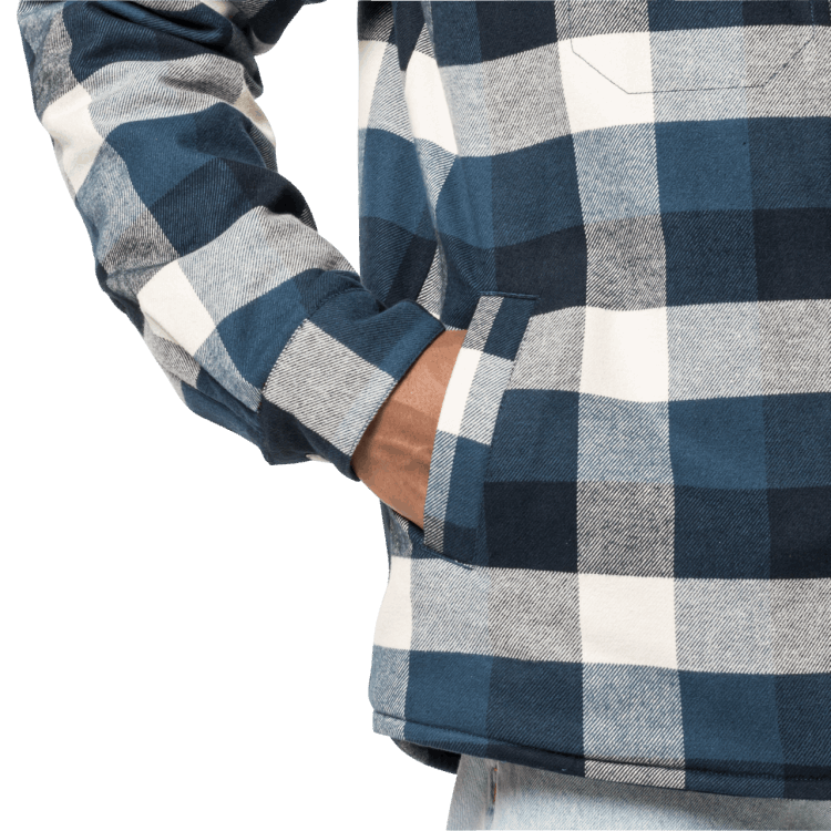 Origins Thunder Blue Checks Brand Jack Wolfskin Men's Felsenweg Insulated Shirt