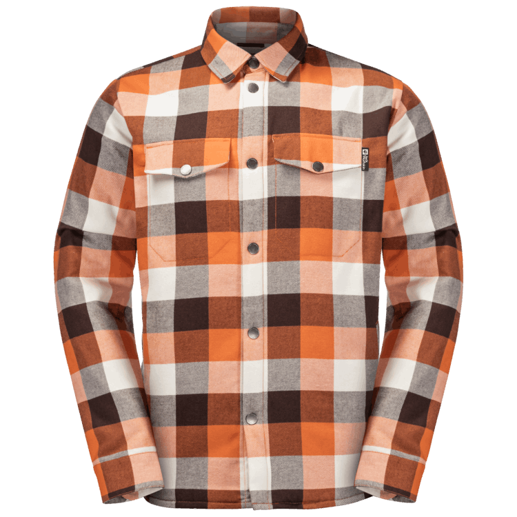 Brand Orange Fall Checks Men's Felsenweg Insulated Shirt Brand Jack Wolfskin