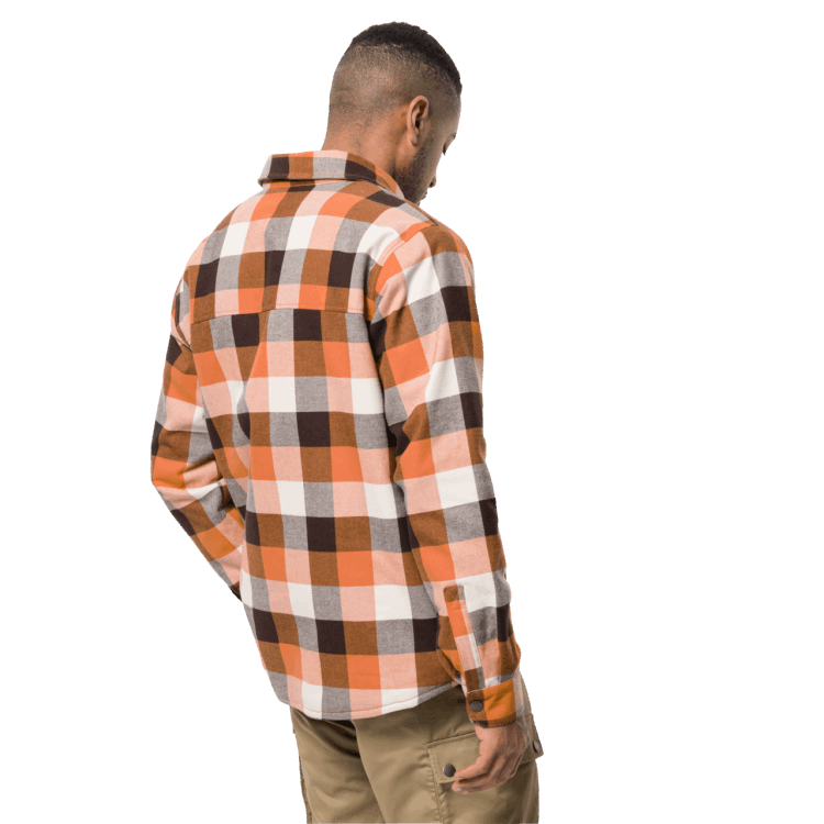 Brand Orange Fall Checks Men's Felsenweg Insulated Shirt Brand Jack Wolfskin