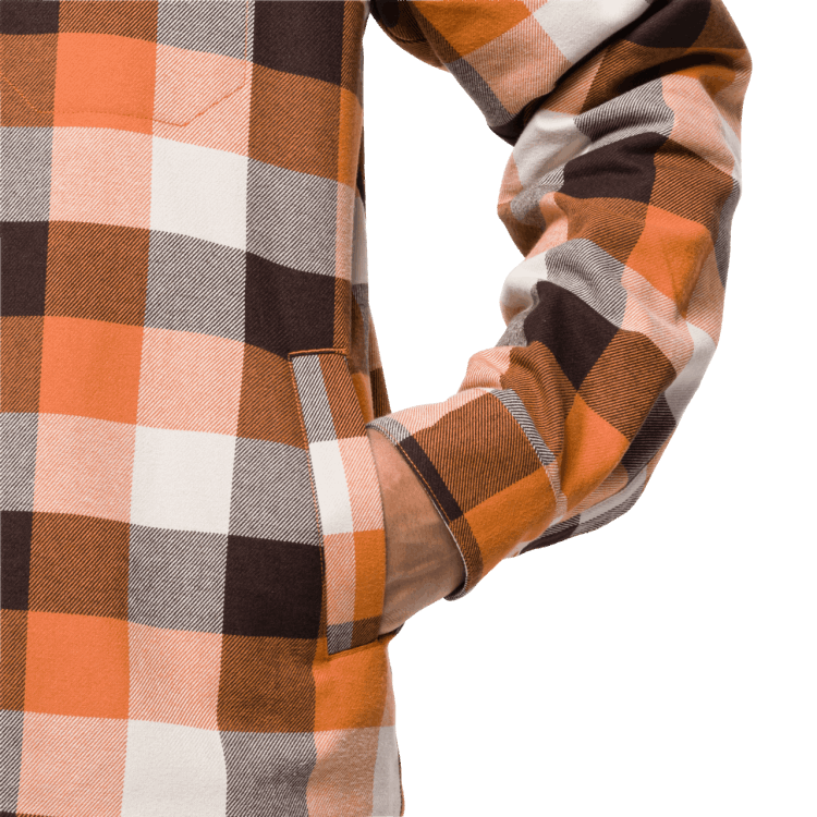Brand Orange Fall Checks Men's Felsenweg Insulated Shirt Brand Jack Wolfskin