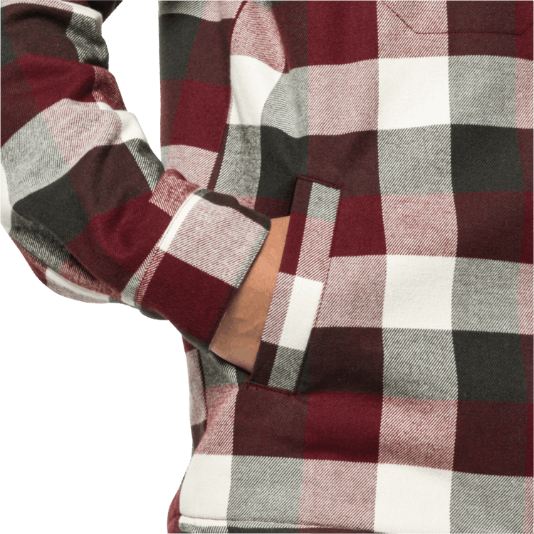 Men's Felsenweg Insulated Shirt Brand Jack Wolfskin Cordovan Red Checks Brands