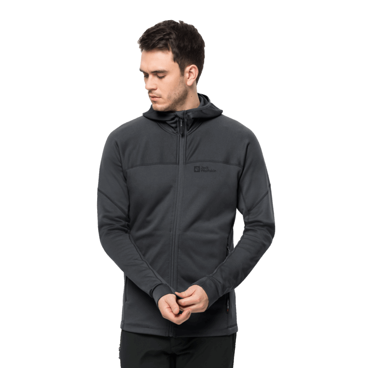 Men's Hirschberg Hooded Full-Zip New Brand Jack Wolfskin Phantom