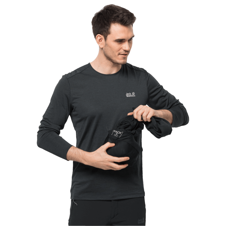 Brand Jack Wolfskin Origin Men's Pack & Go Full-Zip Black