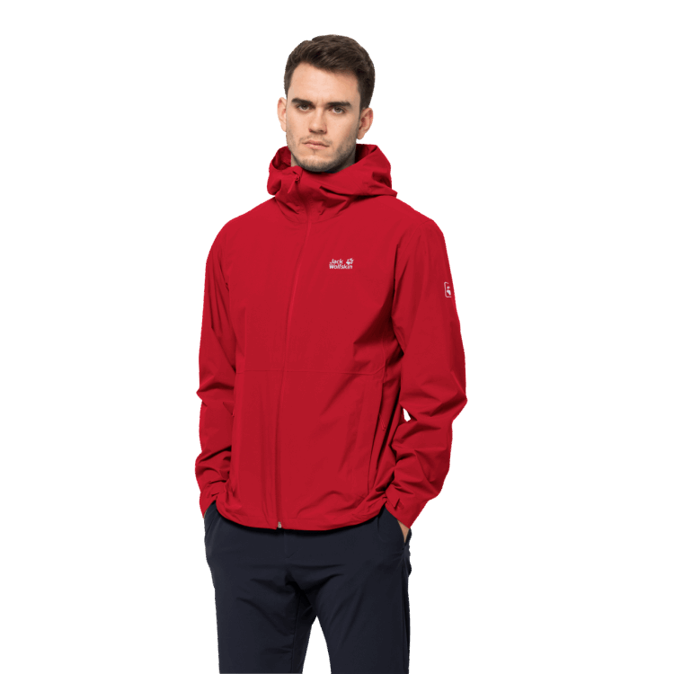Men's Pack & Go Shell Collection Brand Jack Wolfskin Adrenaline Red