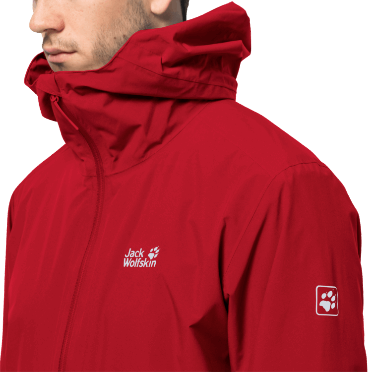 Men's Pack & Go Shell Collection Brand Jack Wolfskin Adrenaline Red