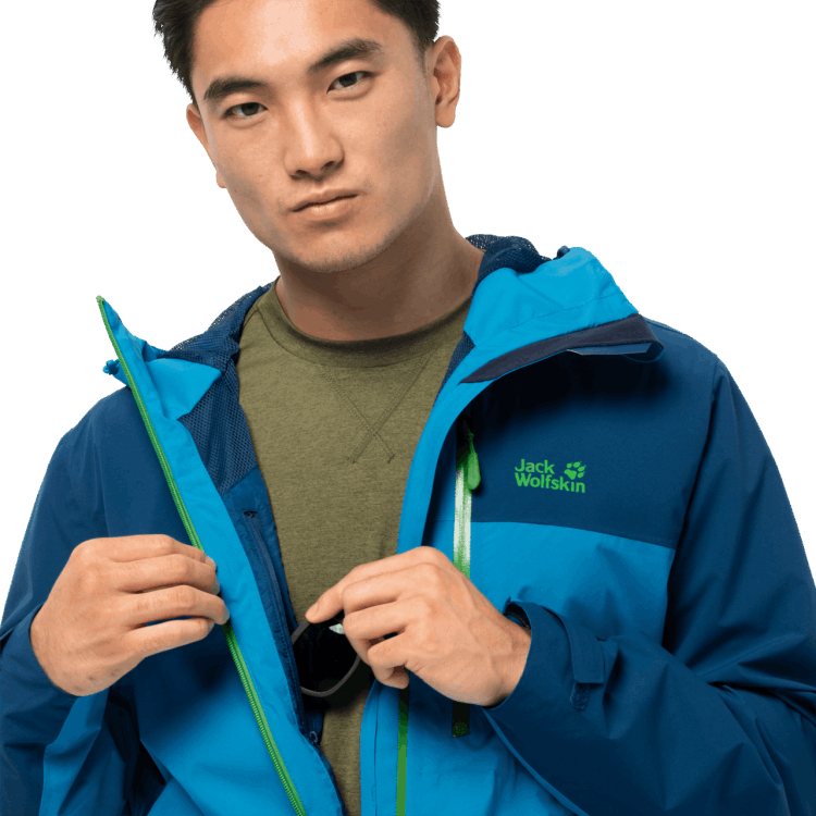 Brand Jack Wolfskin Men's Go Hike Jacket Blue Jewel Original
