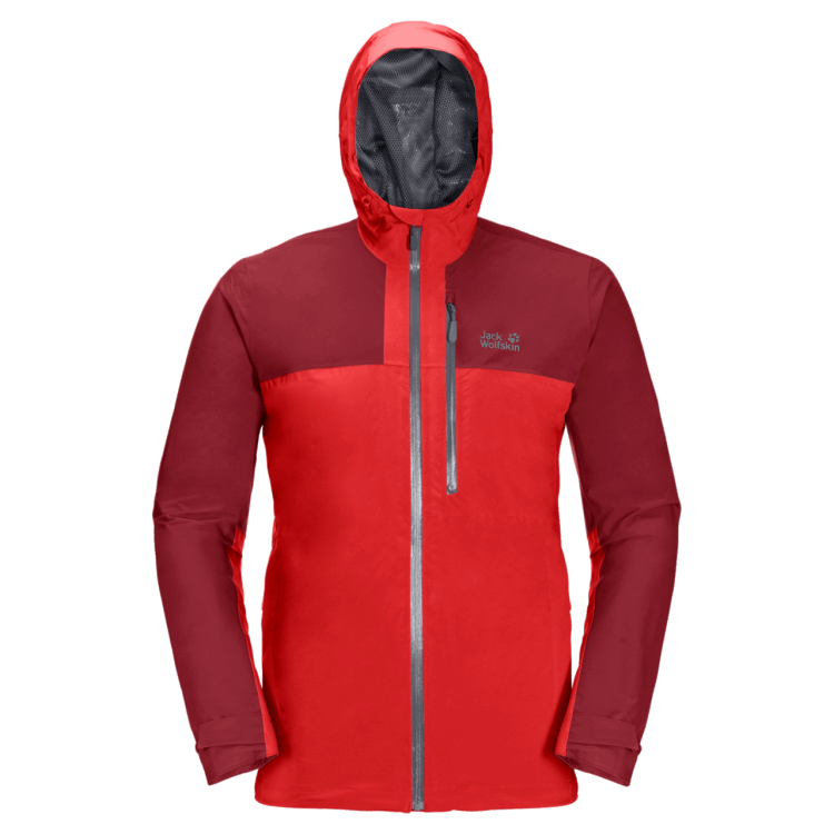 Fiery Red Brand Jack Wolfskin Men's Go Hike Jacket New