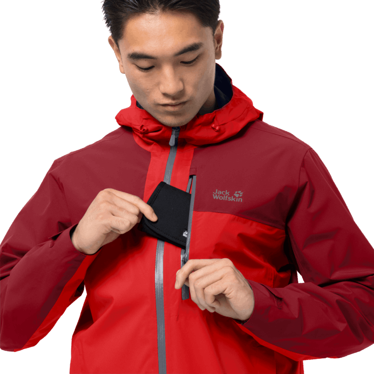 Fiery Red Brand Jack Wolfskin Men's Go Hike Jacket New