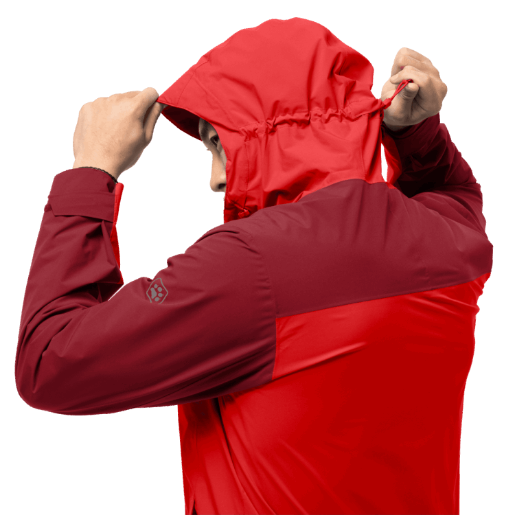 Fiery Red Brand Jack Wolfskin Men's Go Hike Jacket New