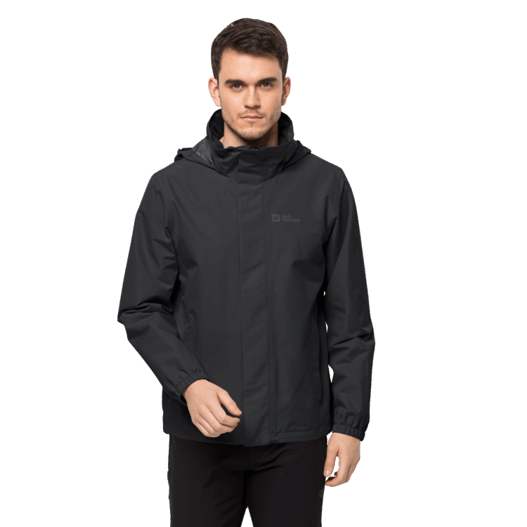 Black Men's Stormy Point 2L Jacket Origin Brand Jack Wolfskin