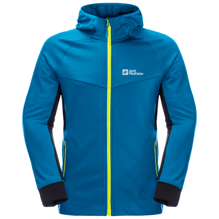 Hot Blue Pacific Brand Jack Wolfskin Men's Hydro Grid Hooded Full-Zip