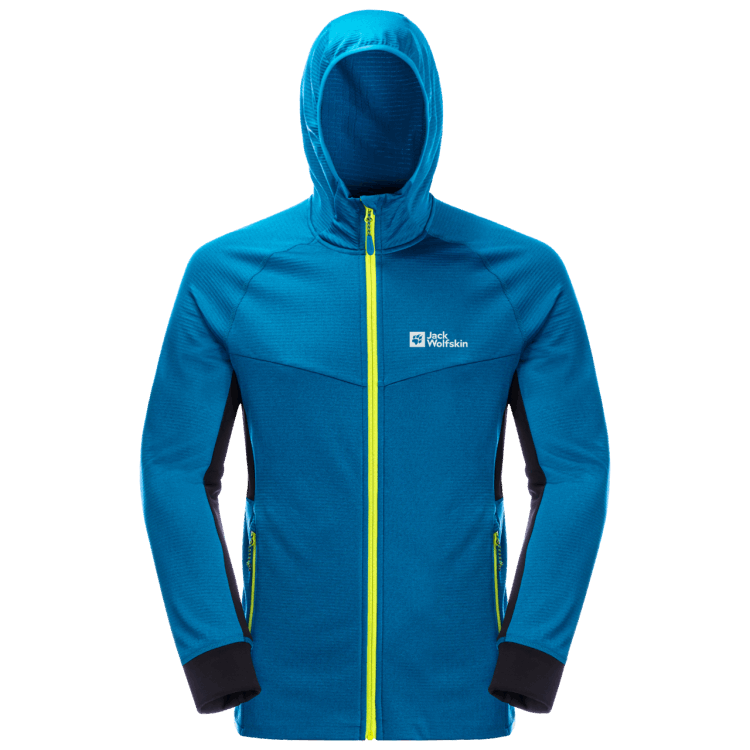 Hot Blue Pacific Brand Jack Wolfskin Men's Hydro Grid Hooded Full-Zip