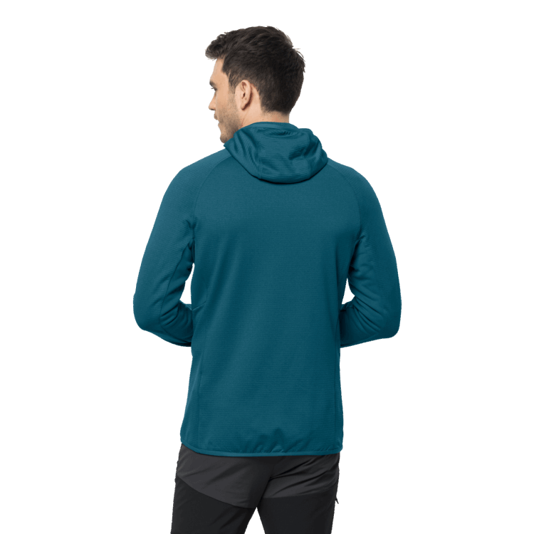 Best Blue Coral Men's Hydro Grid Hooded Full-Zip Brand Jack Wolfskin