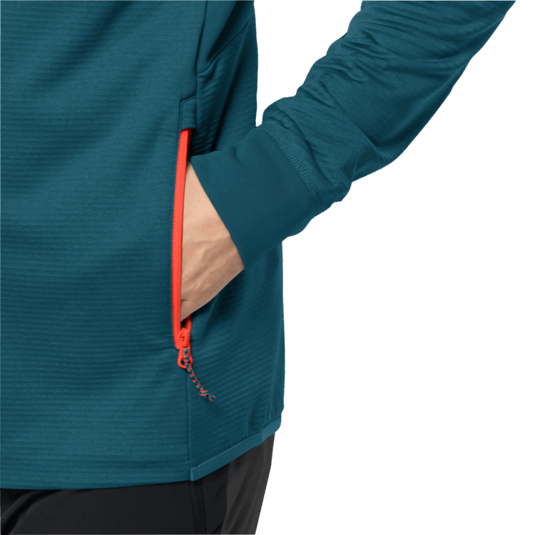 Best Blue Coral Men's Hydro Grid Hooded Full-Zip Brand Jack Wolfskin