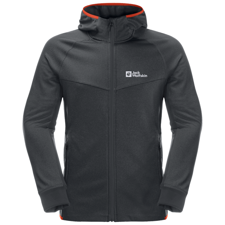 Men's Hydro Grid Hooded Full-Zip Brand Jack Wolfskin Phantom New