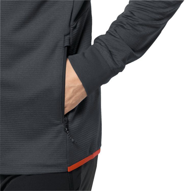 Men's Hydro Grid Hooded Full-Zip Brand Jack Wolfskin Phantom New