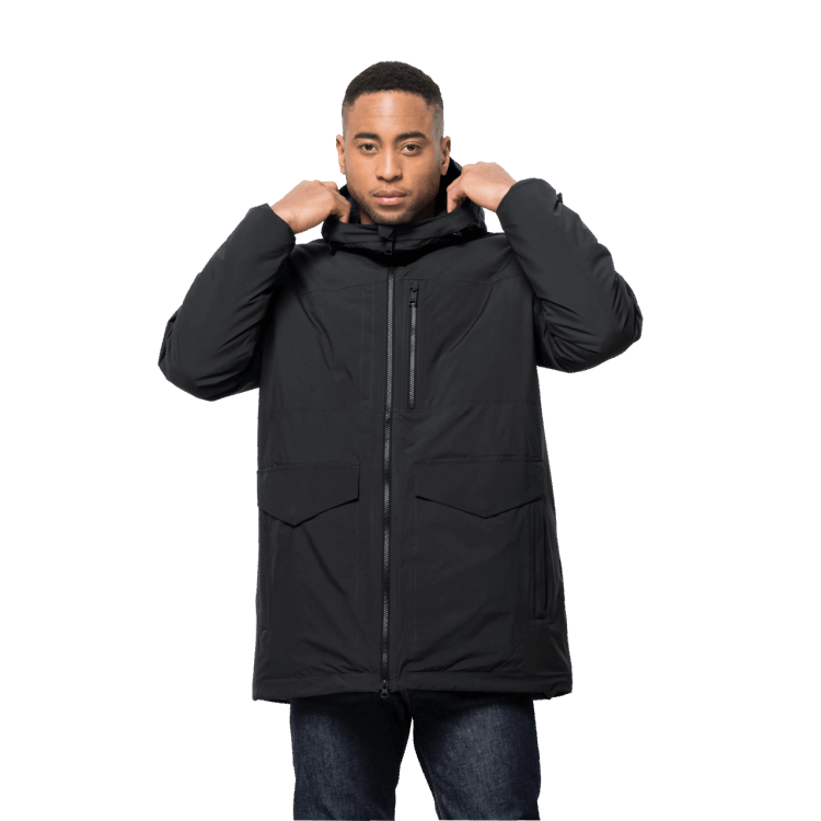 Men's Koenigsbau Parka Origins Black Brand Jack Wolfskin