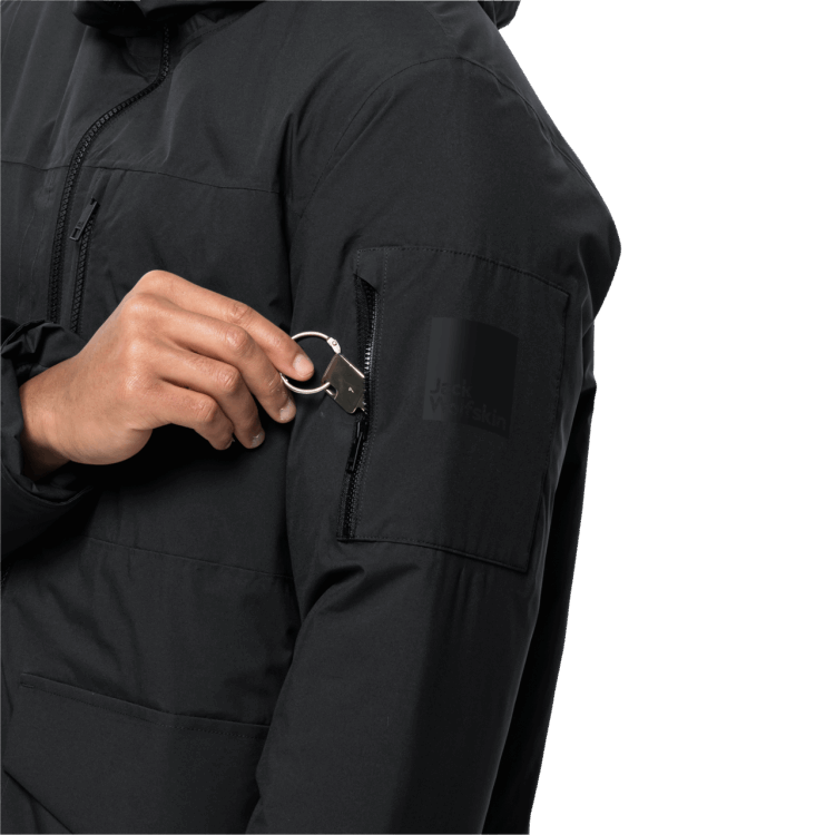 Men's Koenigsbau Parka Origins Black Brand Jack Wolfskin