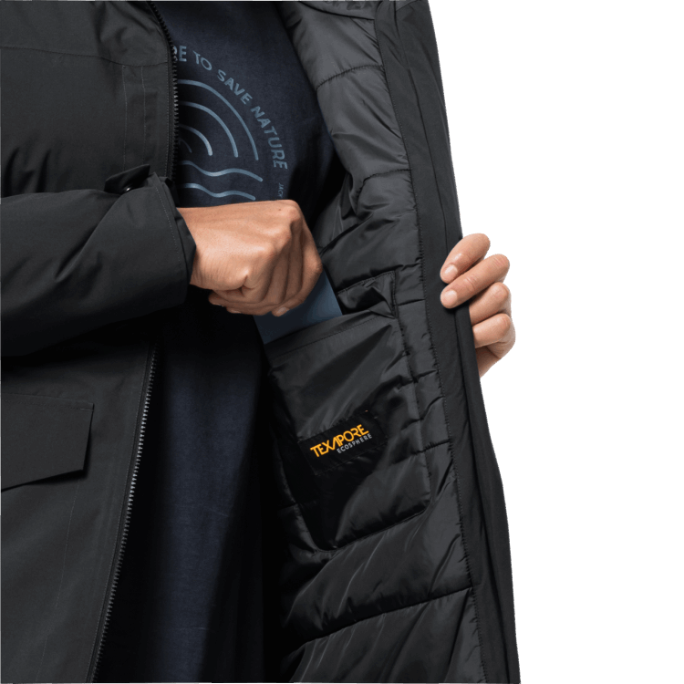 Men's Koenigsbau Parka Origins Black Brand Jack Wolfskin