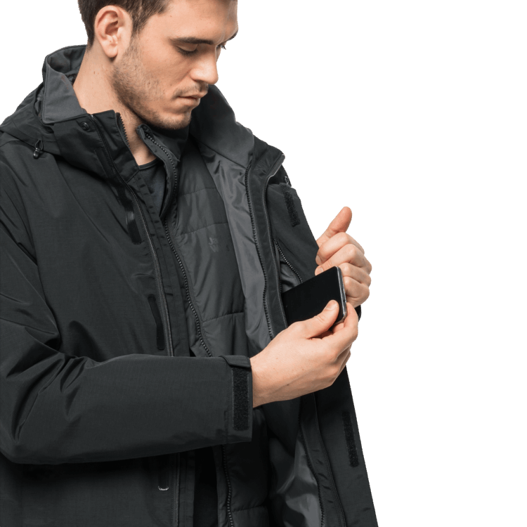Brand Jack Wolfskin Hot Black Men's Bergland 3In1 Jacket