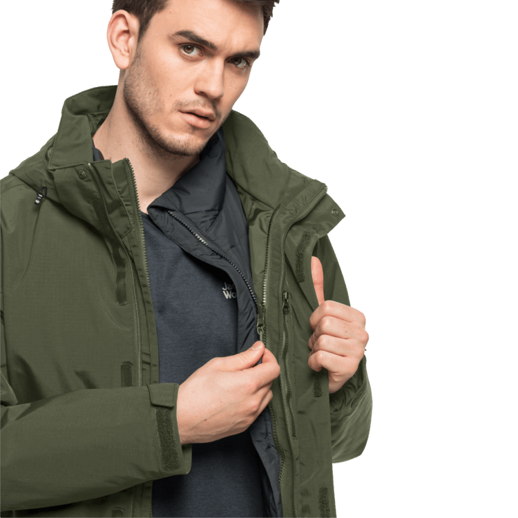 Brand Jack Wolfskin Men's Bergland 3In1 Jacket Greenwood Best