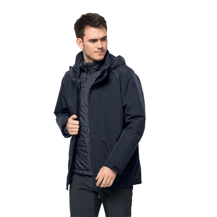 Brand Jack Wolfskin Men's Bergland 3In1 Jacket New Night Blue