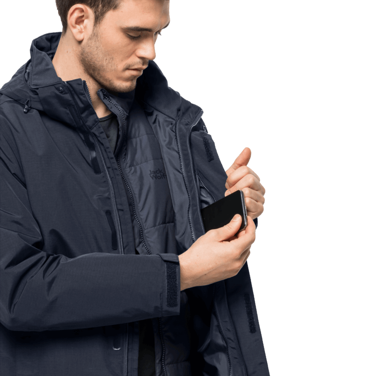 Brand Jack Wolfskin Men's Bergland 3In1 Jacket New Night Blue