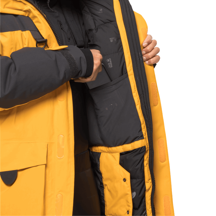 Burly Yellow Xt Brand Jack Wolfskin Men's 1995 Series Parka Collection