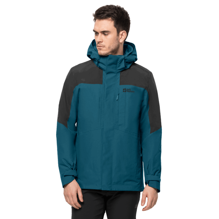 New Blue Coral Brand Jack Wolfskin Men's Romberg 3In1 Jacket