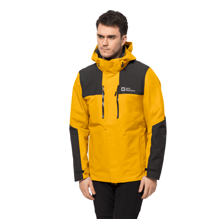 Men's Jasper 3In1 Jacket Brand Jack Wolfskin Collections Burly Yellow Xt
