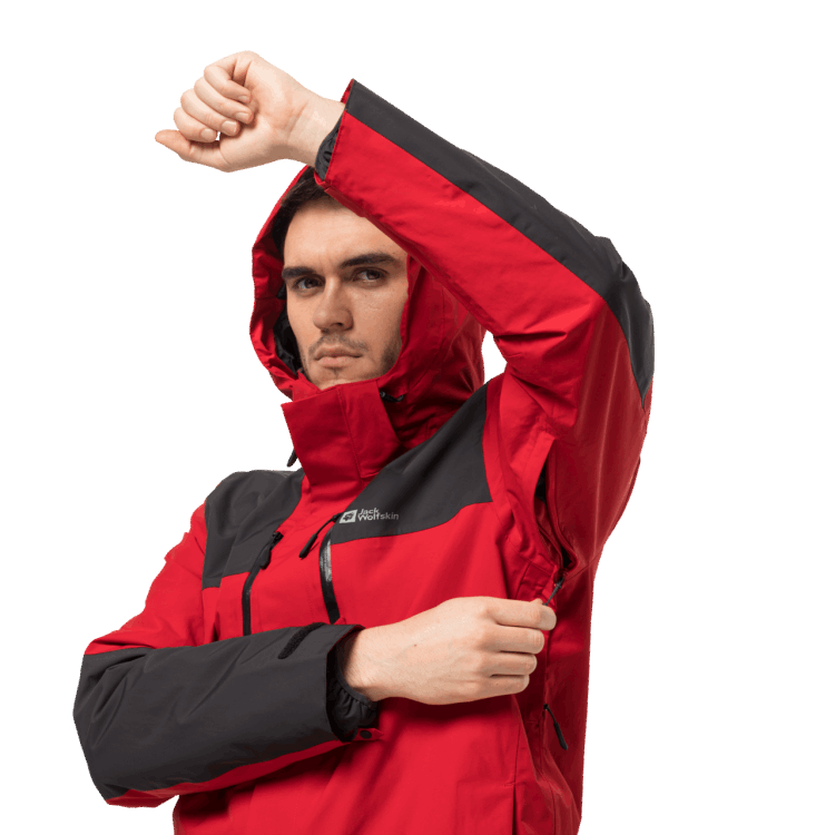 Men's Jasper 3In1 Jacket Adrenaline Red Brand Jack Wolfskin Origin